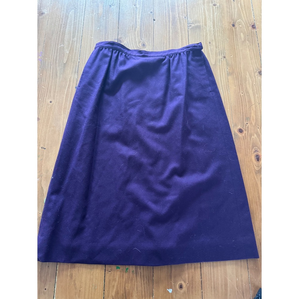 Pendleton Petite Purple Wool A‎ Line Midi Skirt Size 14